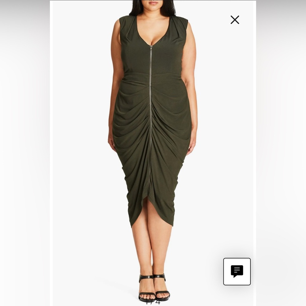 City Chic Sexy Drape Midi Dress Sz L/20